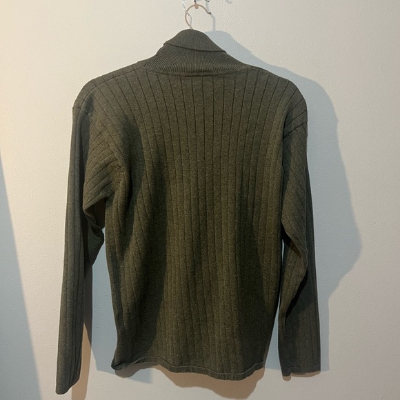Robert Scott Ltd Forest Green Ribbed Turtleneck Size Large 100% Cotton - Picture 2 of 3
